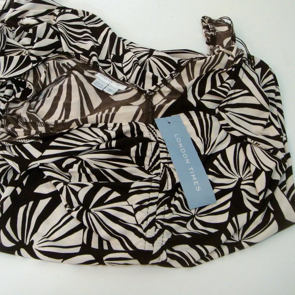 London Times Sleeveless Geometric Print Dress NWT - Picture 3 of 4